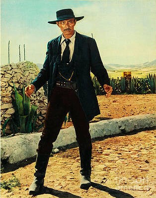 Wall Art featuring the digital art Lee Van Cleef - For A Few Dollars More by Antonios Valamontes
