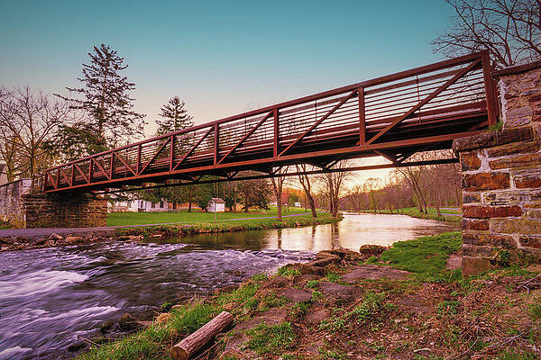 Reflection Wall Art featuring the photograph Lehigh Parkway Footbridge - Below by Jason Fink