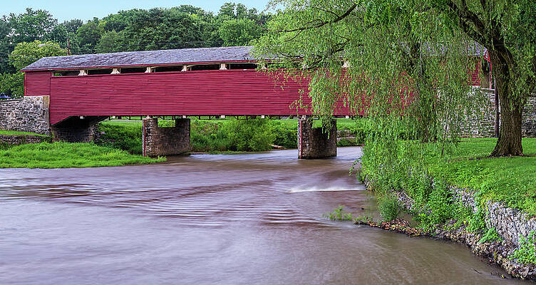 Beautiful Photograph - Lehigh Valley Covered Bridge Over Jordan Creek by Jason Fink
