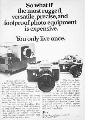 Wall Art featuring the photograph Leica 1970 by Joe Schofield