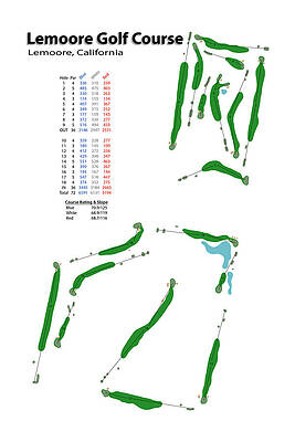 Golf Wall Art featuring the digital art Lemoore Golf Course by Flop Shot Studio