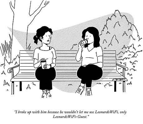 Break Wall Art featuring the drawing LeonardsWiFi by Jeremy Nguyen