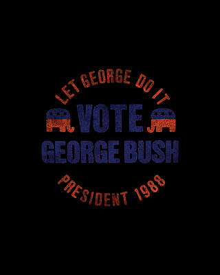 80s Wall Art featuring the digital art Let George Do It 1988 Retro by Flippin Sweet Gear