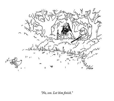 Shoot Wall Art featuring the drawing Let Him Finish by Edward Steed