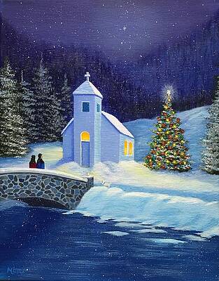 Tree Painting - Let It Snow by Marlene Little