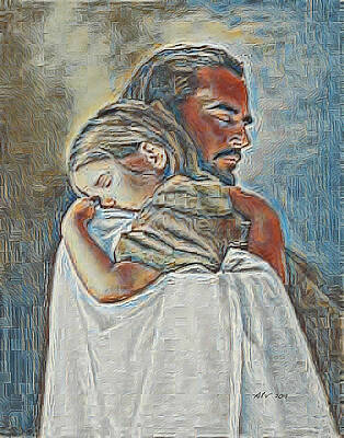 Wall Art featuring the digital art 'let The Little Children Come To Me...' by Antonios Valamontes