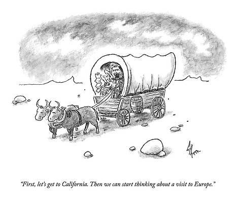 Europe Drawing - Let's Get To California by Frank Cotham