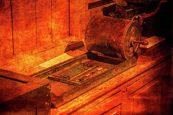 Vintage Photograph - Letterpress Printing - Proof Roller by John Twynam