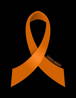Awareness Wall Art featuring the digital art Leukemia Awareness Ribbon by Flippin Sweet Gear