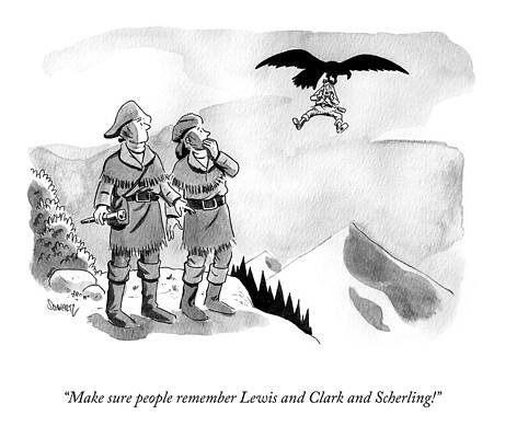 People Drawing - Lewis And Clark And Scherling by Benjamin Schwartz
