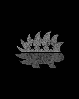 Out Wall Art featuring the digital art Libertarian Porcupine Greyed Out Tacti-Cool by Flippin Sweet Gear