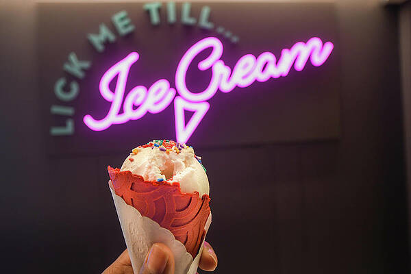 Wall Art featuring the photograph Lick Me Till... Ice Cream by Andrew Lalchan