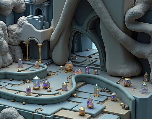 Intricate Wall Art featuring the digital art Life As A Game by Eris And AI