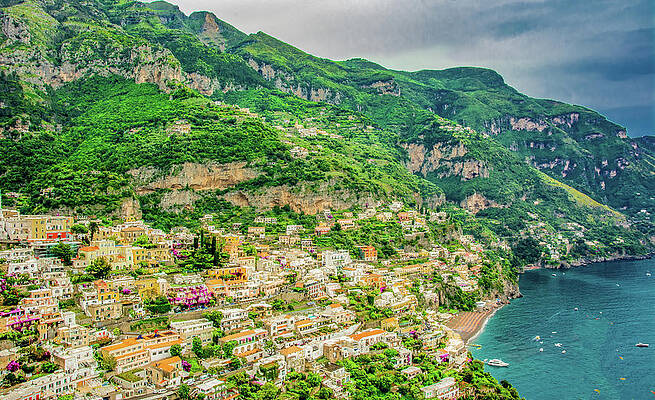 Vibrant Wall Art featuring the photograph Life On Italy's Amalfi Coast by Marcy Wielfaert