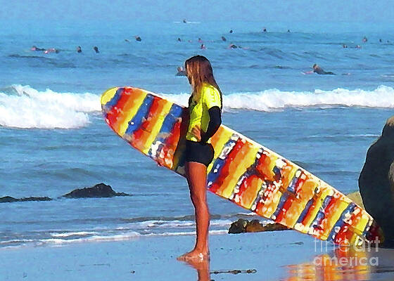 San Diego Wall Art featuring the digital art Lifeguard Tower 7 by Waterdancer