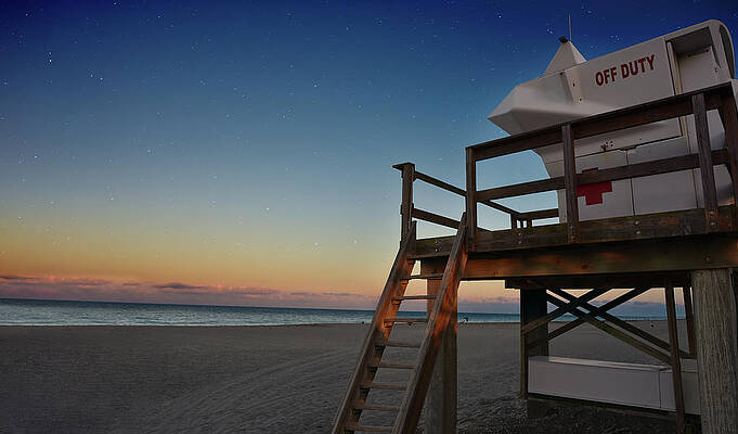 Serene Wall Art featuring the photograph Lifeguard Tower Jupiter Florida by Laura Fasulo