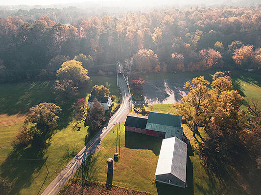 Light Wall Art featuring the photograph Light Over The Moutain At Manasses Guth Covered Bridge by Jason Fink