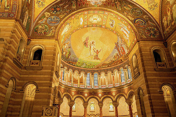 Stunning Cathedral Interior with Mosaics Photograph