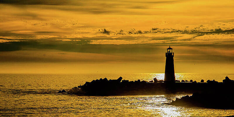 California Wall Art featuring the photograph Lighthouse Santa Cruz Harbor California by Tommy Farnsworth