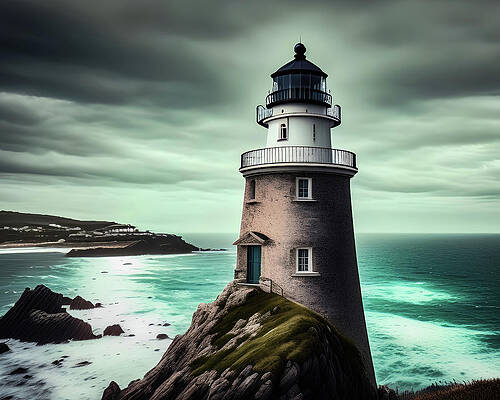 Wall Art featuring the digital art Lighthouse Series 026 by Flees Photos
