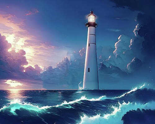 Wall Art featuring the digital art Lighthouse Series 041 by Flees Photos