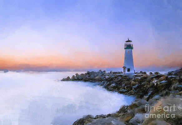 Painting - Lighthouse Sunrise by Gary Arnold