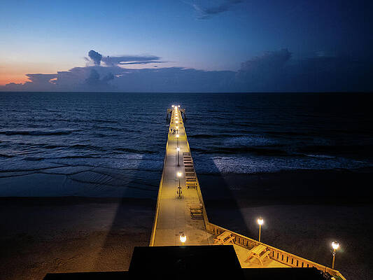 Pier Wall Art featuring the photograph Lighting The Way by Oceanic SkyView