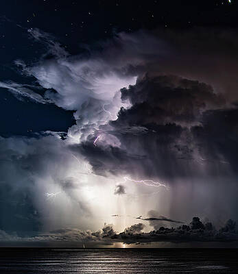 Photograph - Lightning Storm Clouds Off The Coast Of Mazatlan Mexico by Tommy Farnsworth