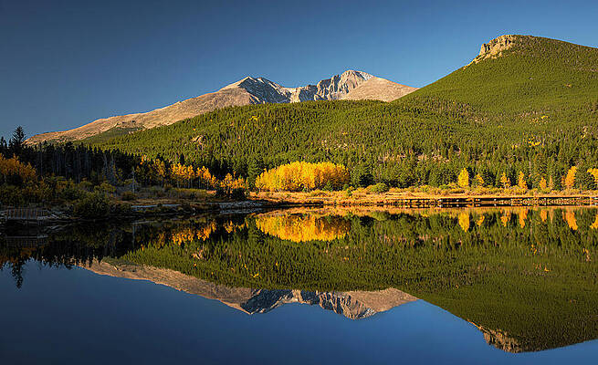 Wall Art featuring the photograph Lily Lake Autumn Reflection Colorado by Dan Sproul