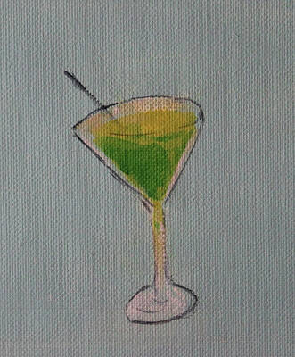 Minimalist Wall Art featuring the painting Lime Cooler by Jane See