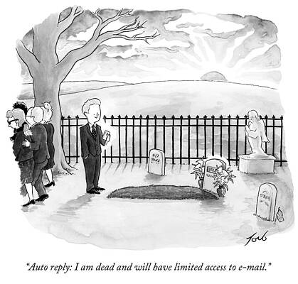Funeral with a Humorous Epitaph Drawing
