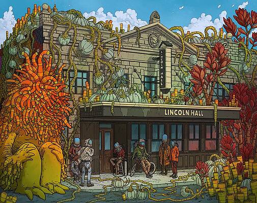 Vibrant Alien Plant Overgrowth Wall Art