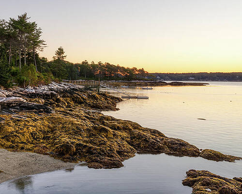 Maine Wall Art featuring the photograph Linekin Bay Coastline At Dawn by Donna Twiford