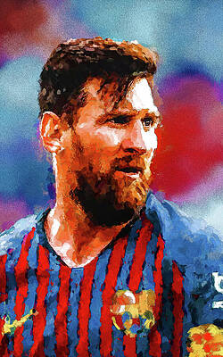 Sports Wall Art featuring the digital art Lionel Messi, Inter Miami CF by Gradify Creations