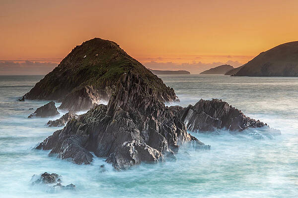 Sunset Photograph - Liuir Island, Dunmore Head, Dingle by Adrian Hendroff