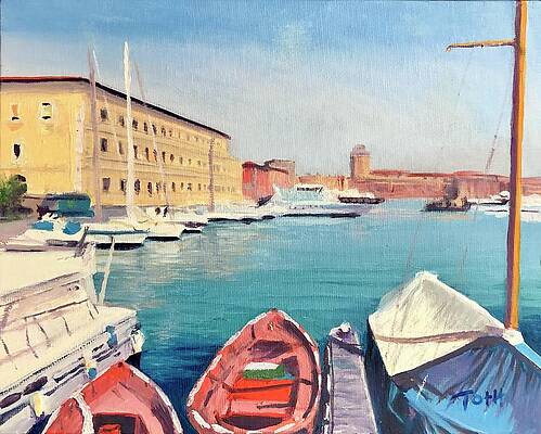 Painting - Livorno Harbor by Laura Toth