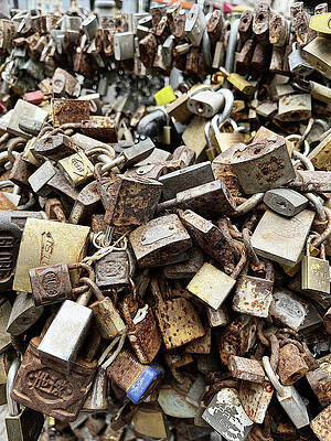 Rusty Cluster of Padlocks Wall Art