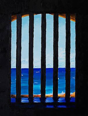 Wall Decor Painting - Locked Inside The Castle Walls by Michel Cruz-Garcia