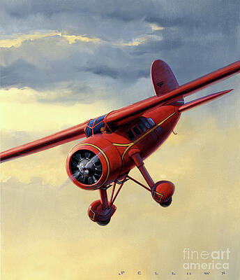 Airplane Wall Art featuring the painting Lockheed Vega by Jack Fellows