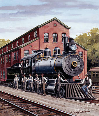 Engine Painting - Locomotives - Roanoke Machine Works 2-8-0 Type Engine Number 117 by J Craig Thorpe