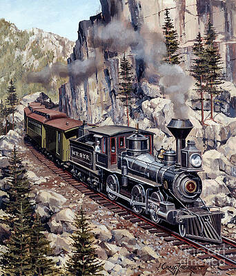Engine Painting - Locomotives - White Pass And Yukon Railway 2-6-0 Type Engine Number 1 by J Craig Thorpe