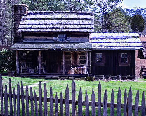 Wall Art featuring the photograph Log Farm Home by Flees Photos