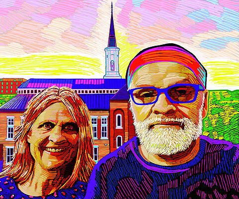 Painting - Lois And Rod In Macon by Rod Whyte