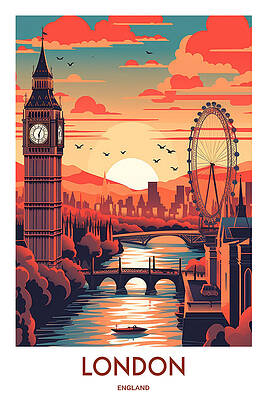 Wall Art featuring the painting London by Land of Dreams
