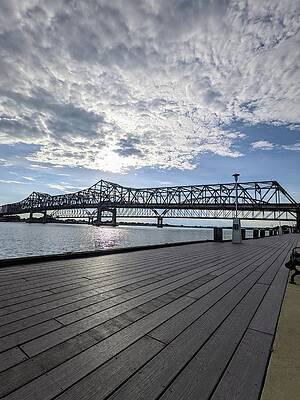 Louisiana Wall Art featuring the photograph Long-Allen Bridge Morgan City Louisiana by David McKinney
