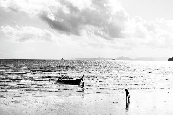 Solitary Walk on a Serene Beach Wall Art