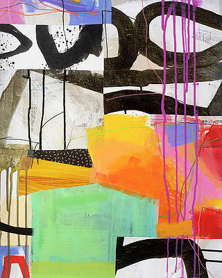 Vibrant Geometric Abstract Composition Wall Art