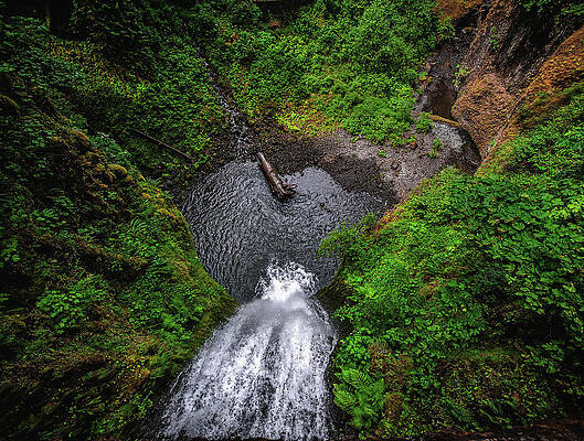 Moody Photograph - Looking Down On Multnomah Falls, Oregon by Abbie Warnock