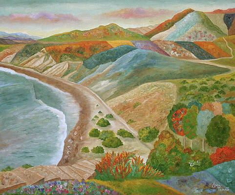 Wall Art featuring the painting Lookout Farewell by Angeles M Pomata