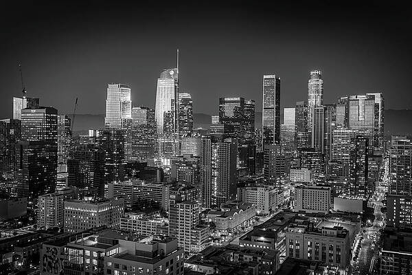 Los Angeles Wall Art featuring the photograph Los Angeles Black And White by Kelley King